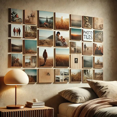 How do photo tiles stick to the wall?