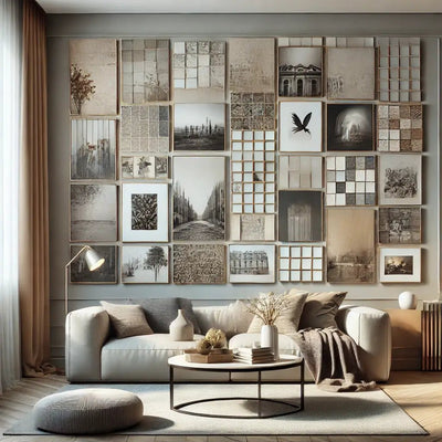 Mixing Photo Tiles with Canvas Prints: A Creative Wall Art Display