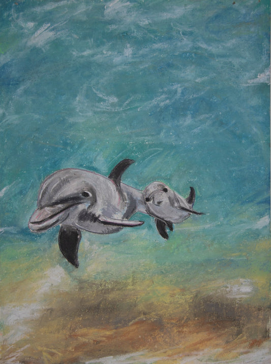 Dolly & Donald Dolphins - Animal JoyOriginal Art - MySmileTiles