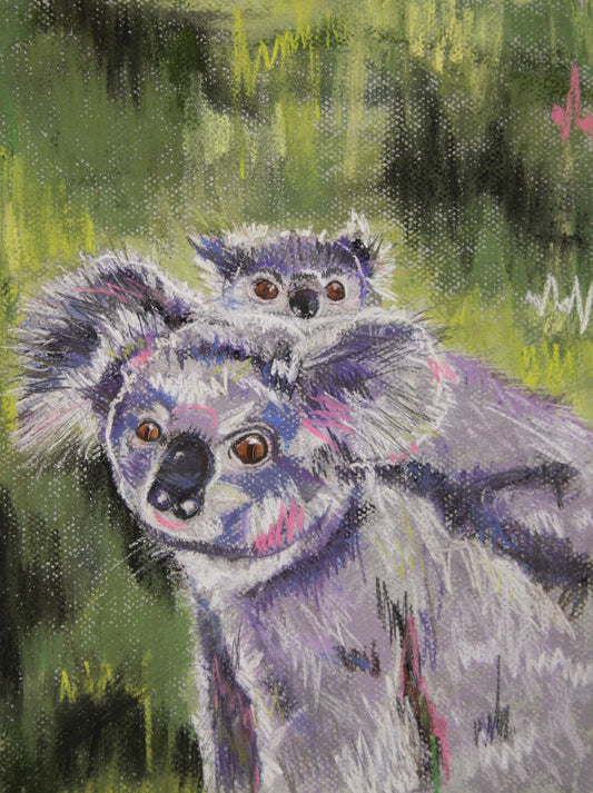 Kennedy & Kylie Koalas - Animal Joy Original Art - MySmileTiles