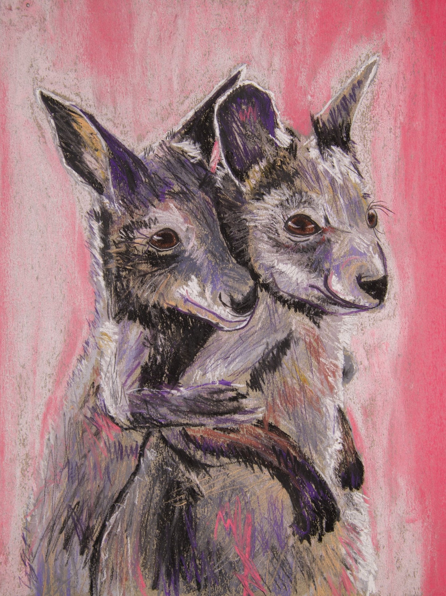 Kingston & Karter Kangaroos - Animal Joy Original Art - MySmileTiles