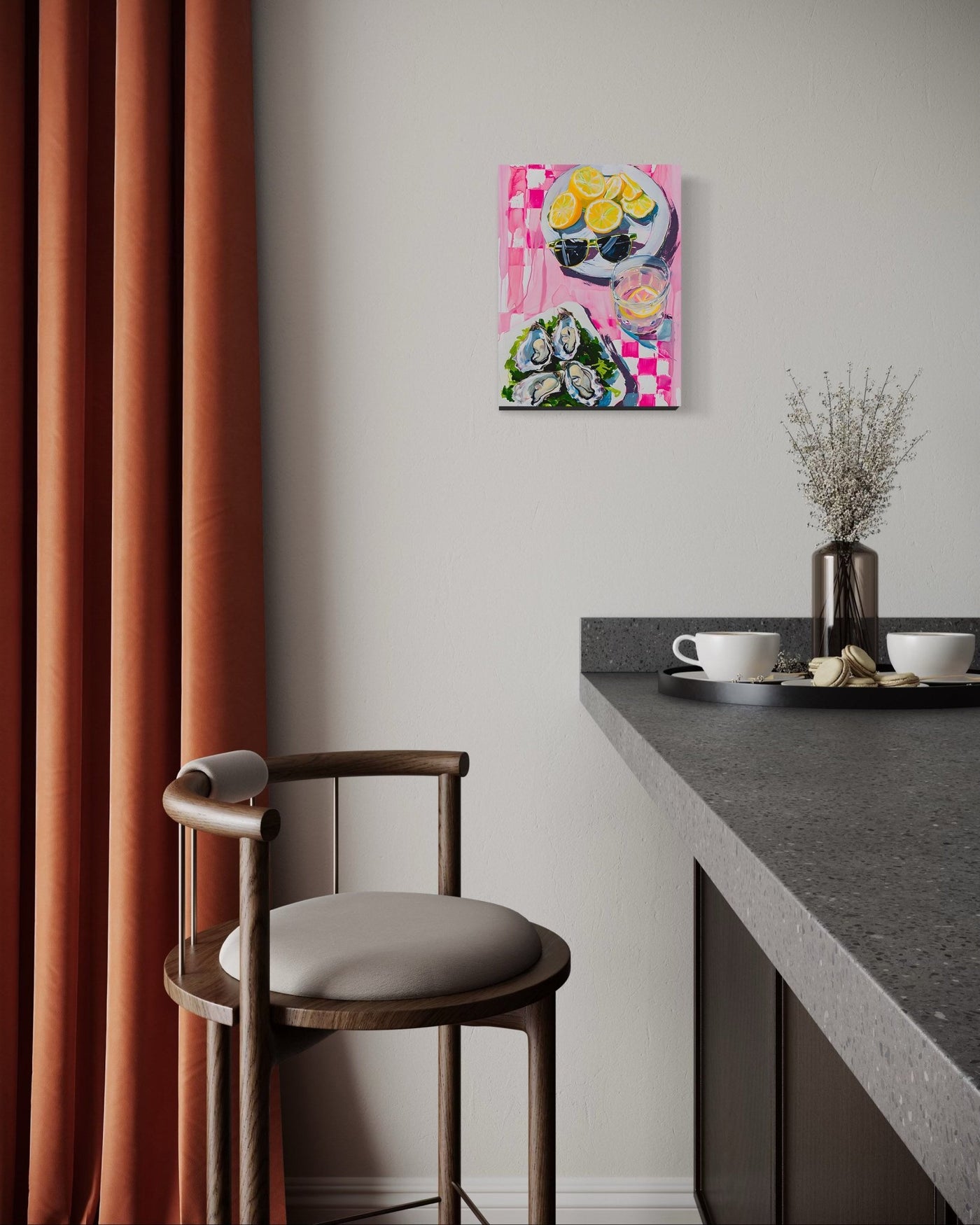 Oysters & Lemons on Pink - MySmileTiles