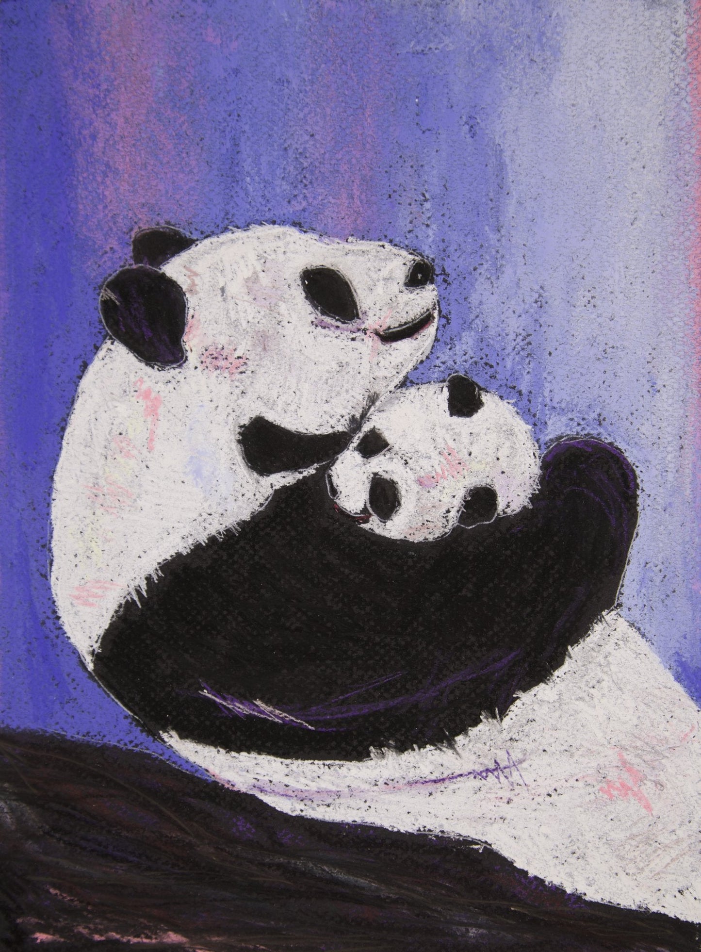 Paulie & Paulie Jr Pandas - Animal Joy Original Art - MySmileTiles