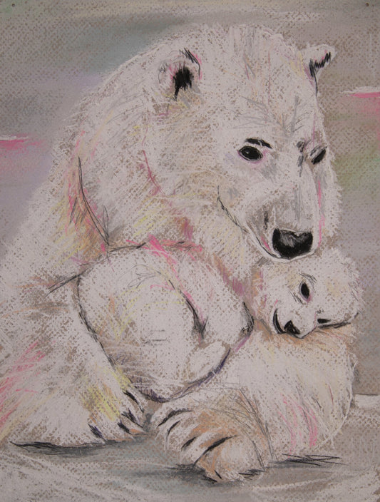 Pilar & Pharrell Polar Bears - Animal Joy Original Art - MySmileTiles