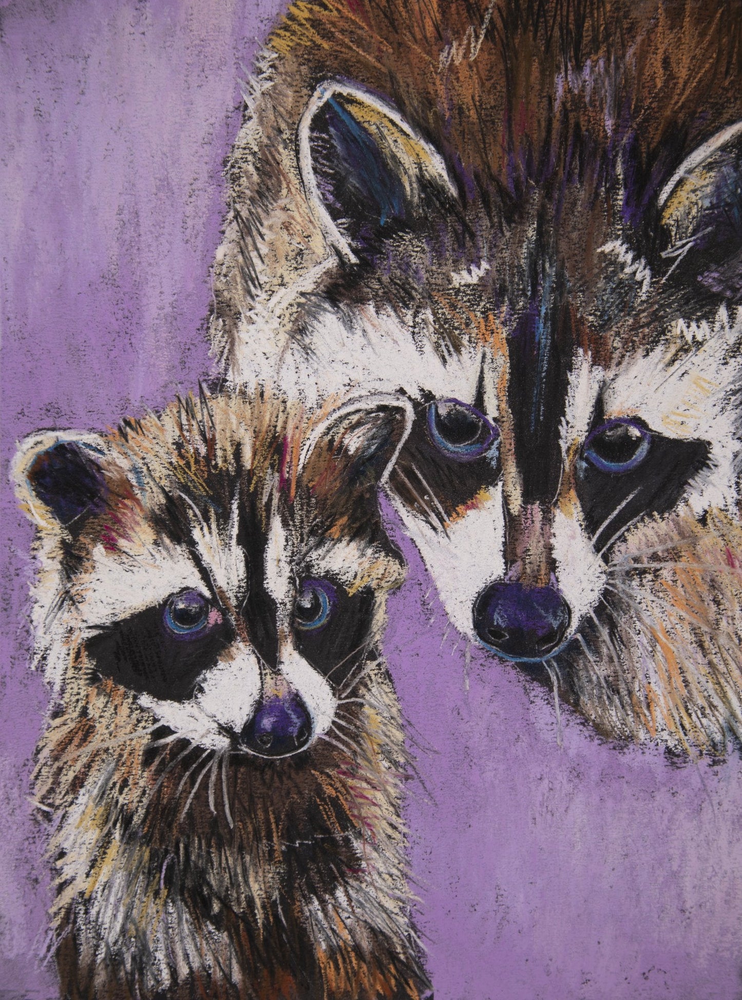 Ray & Regina Raccoons - Animal Joy Original Art - MySmileTiles