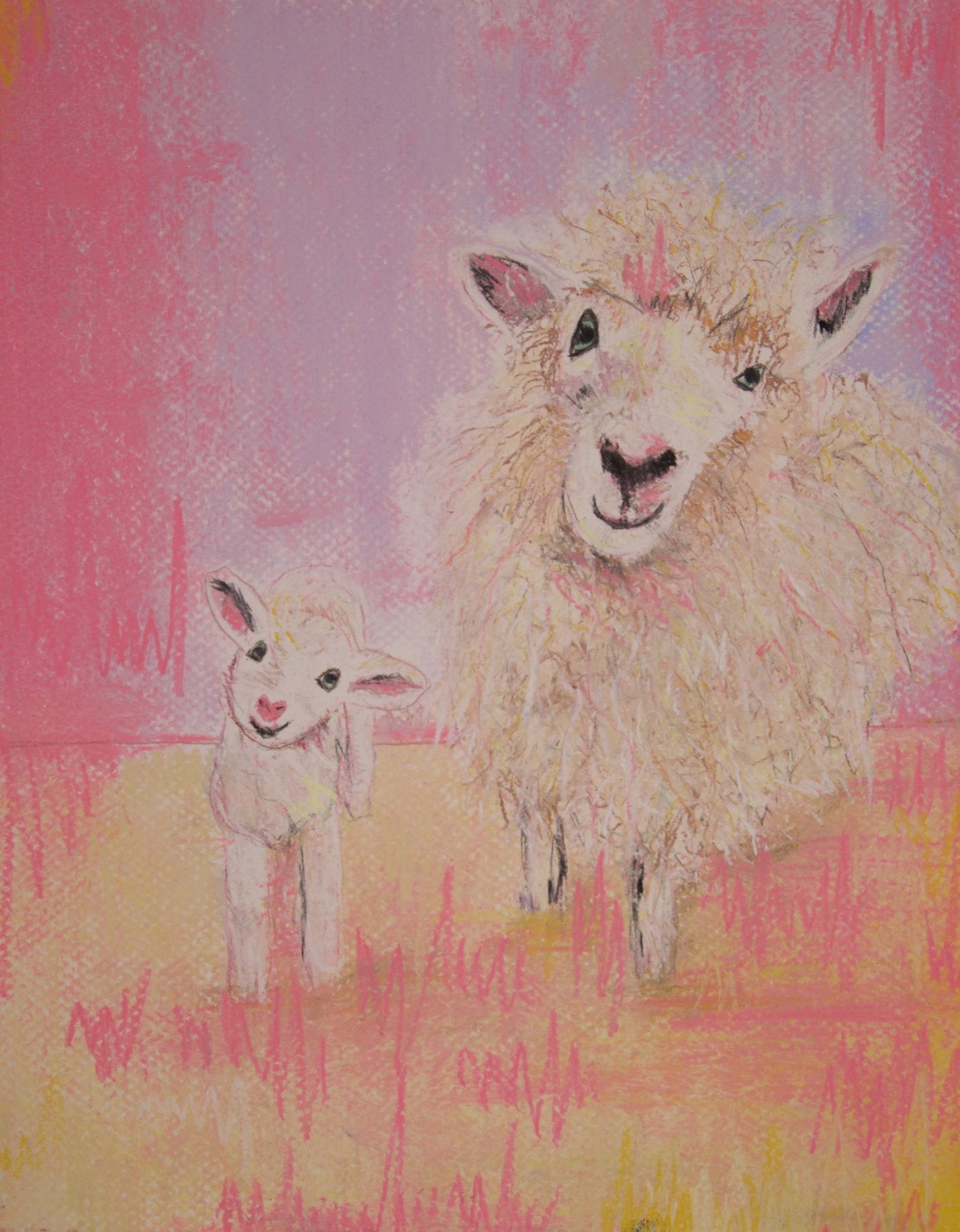 Sebastian & Sadie Sheep - Animal Joy Original Art - MySmileTiles