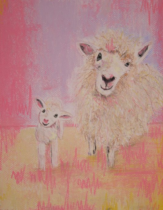 Sebastian & Sadie Sheep - Animal Joy Original Art - MySmileTiles